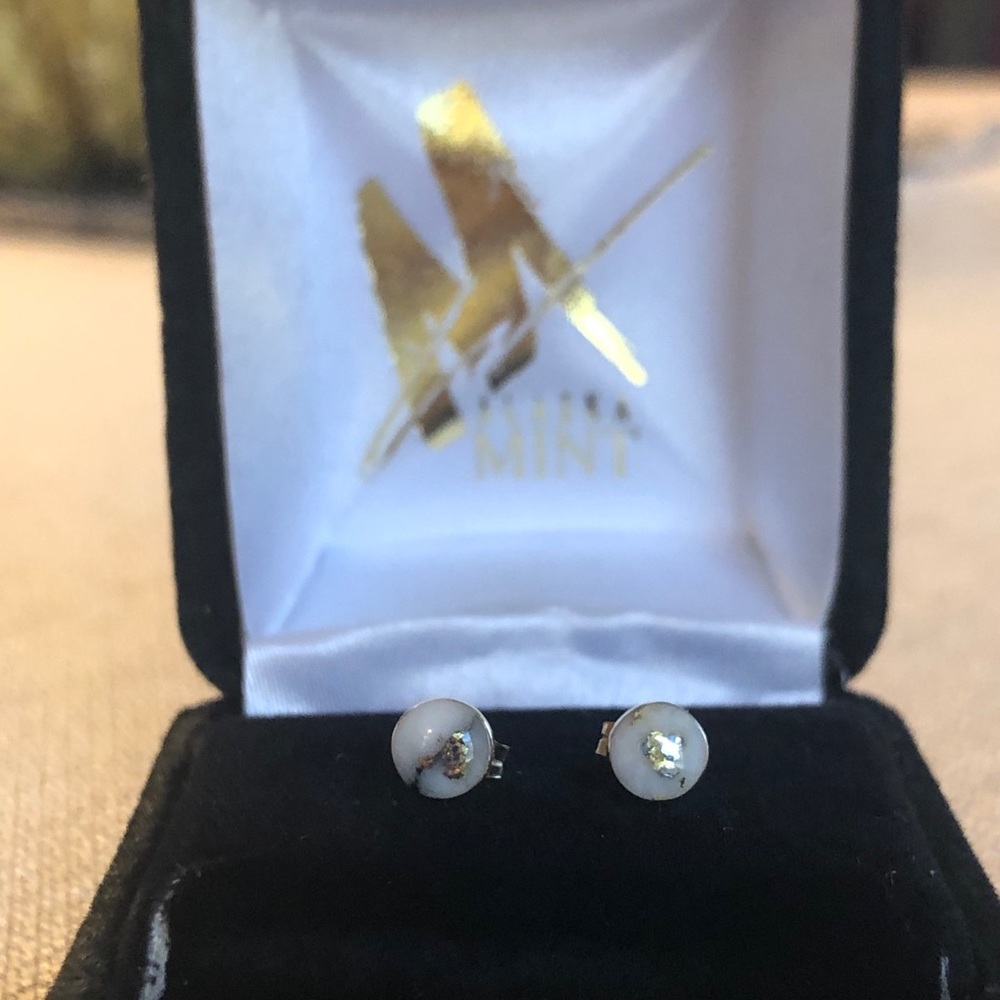Authentic Gold flake ivory earrings